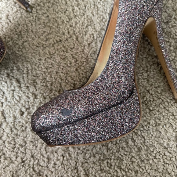 Betsey Johnson Glitter Heels - Black and Silver - Picture 5 of 6